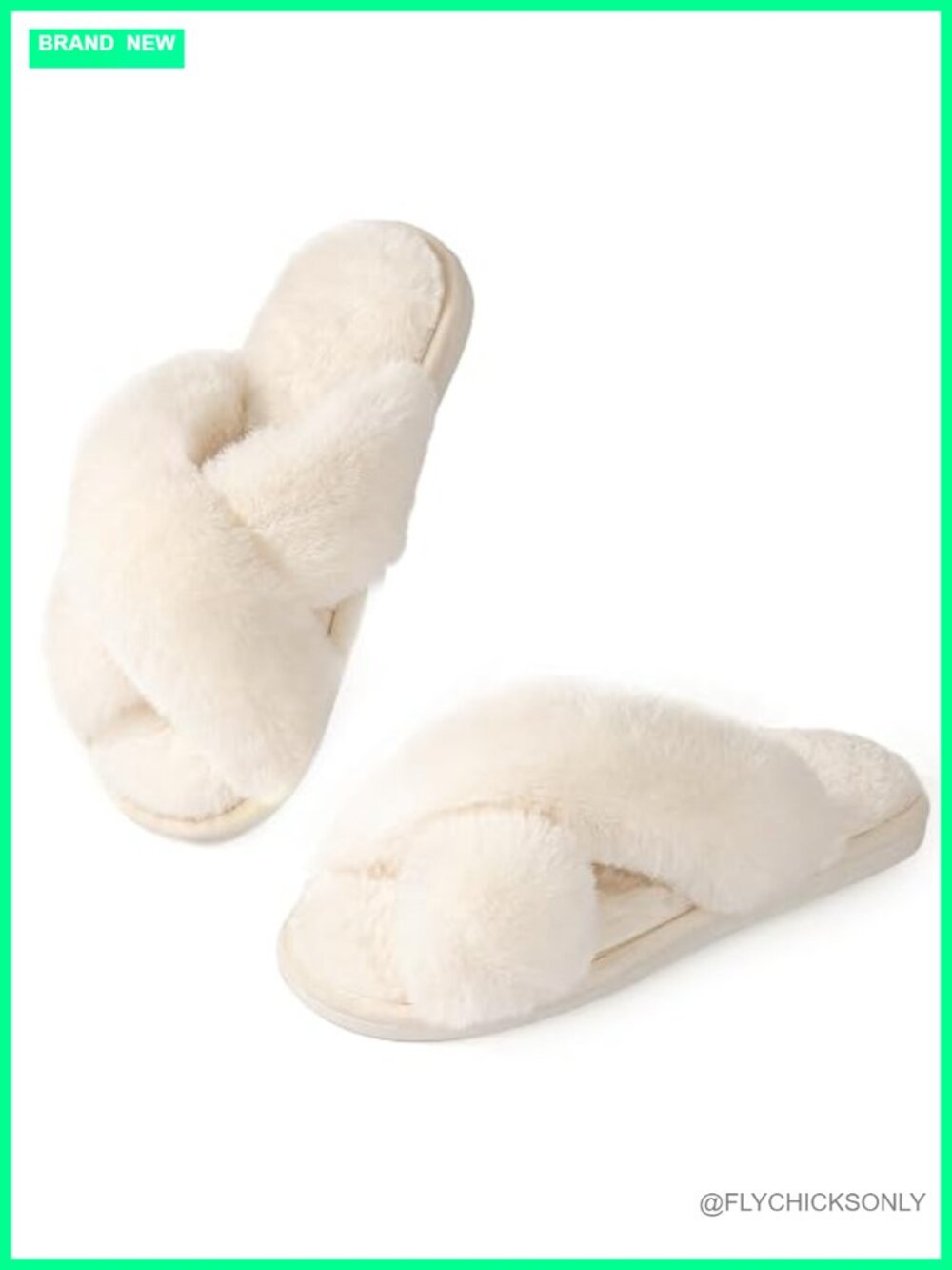 Memory Foam Fuzzy Slippers for Women, Open Toe House Shoes, Anti-Slip Sole